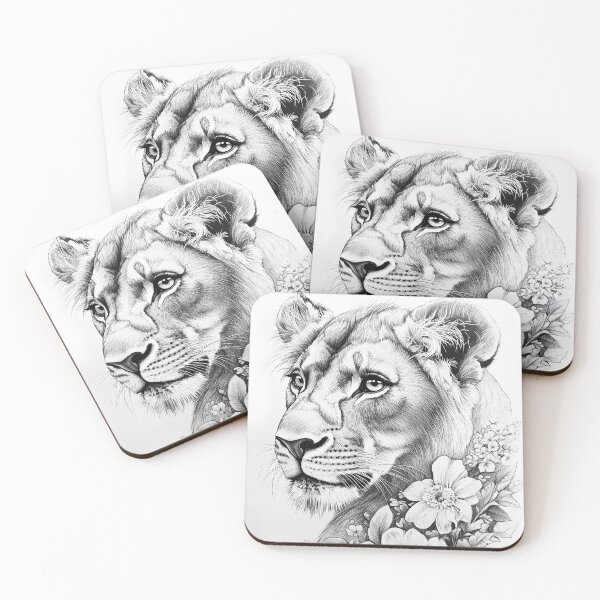 Item preview, Realistic lioness pencil drawing designed and sold by Pencil-Art.