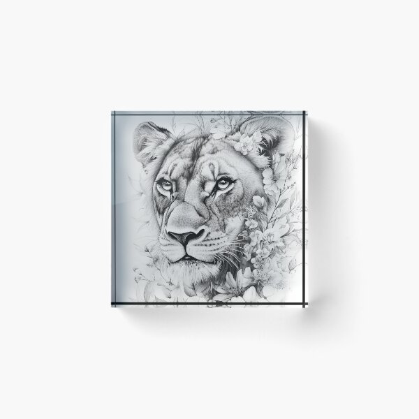 Item preview, Realistic lioness pencil drawing designed and sold by Pencil-Art.