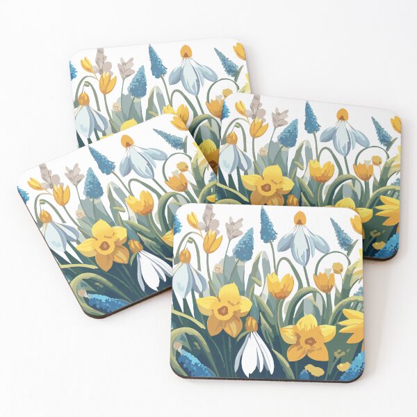 Item preview, Spring Blossom Trio – Snowdrops, Daffodils & Grape Hyacinths (Square Edition) designed and sold by Wanderly Ways.