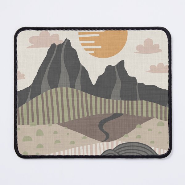 Item preview, Serene harmonious Japandi style landscape linen textured 1 designed and sold by Designsbyluzia.