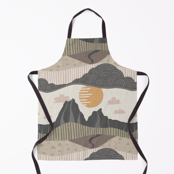 Item preview, Serene harmonious Japandi style landscape linen textured 1 designed and sold by Designsbyluzia.