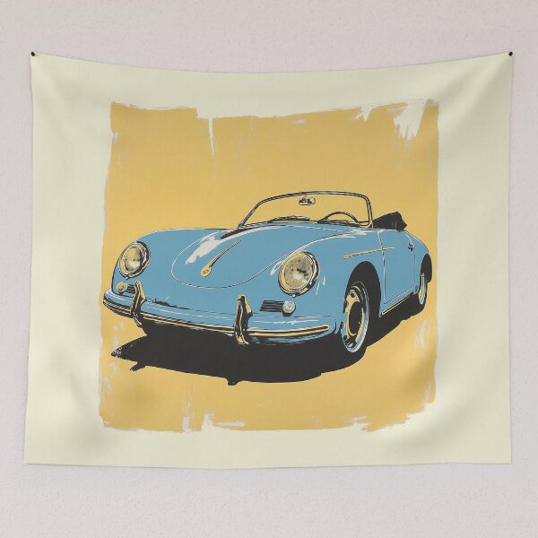 Item preview, Porsche 356 Baby Blue Illustration designed and sold by blackdogshop.