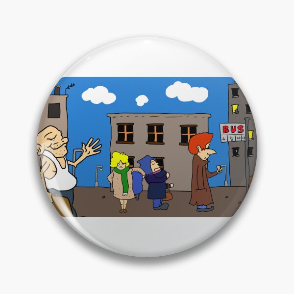 Item preview, Bus stop que cartoon designed and sold by Grant Wilson.