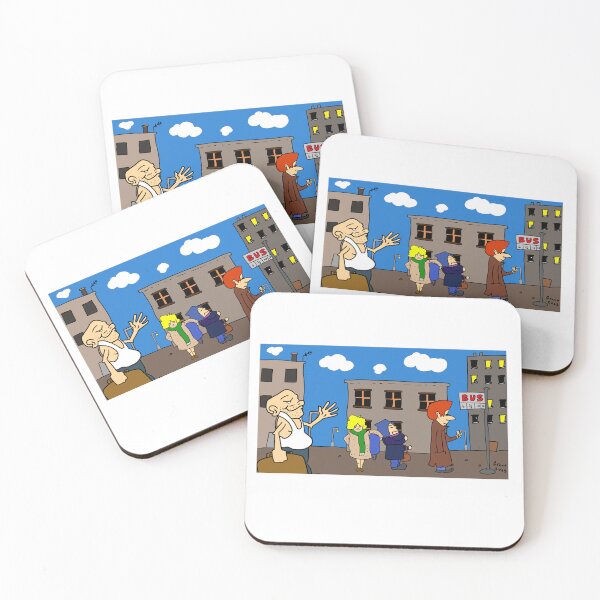 Item preview, Bus stop que cartoon designed and sold by Grant Wilson.