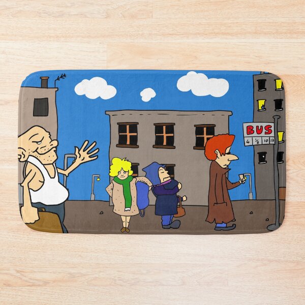 Item preview, Bus stop que cartoon designed and sold by Grant Wilson.