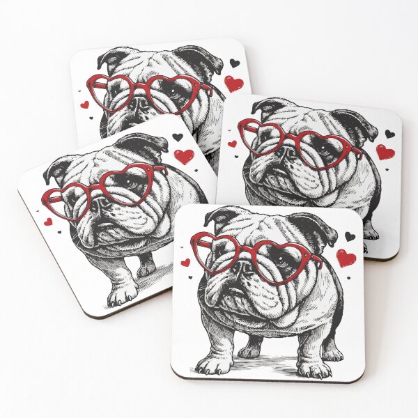 Item preview, English Bulldog Dog Happy Valentines Vintage designed and sold by TomFrontierArt.