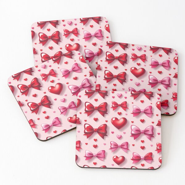 Item preview, valentines art pattern Red ribbons with hearts Design ,valentine ribbons,ribbons pattern,Valentines Day Pattern,valentines wallpaper designed and sold by Expressions-Sel.
