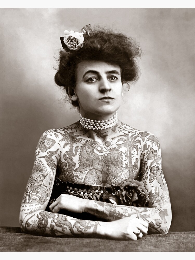 Tattooed Lady 1907 Vintage Photo Photographic Print For Sale By Historyphoto Redbubble 