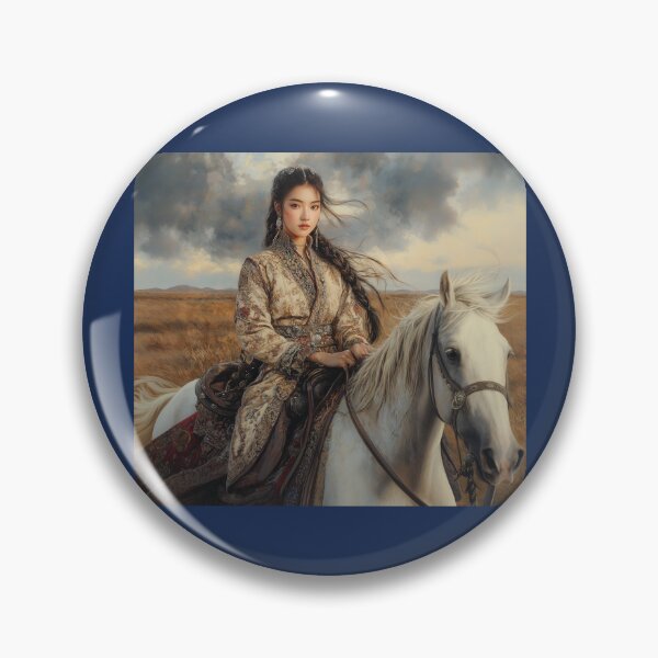 Item preview, Mongolian Warrior Princess on Horseback designed and sold by ArtVibeCo.