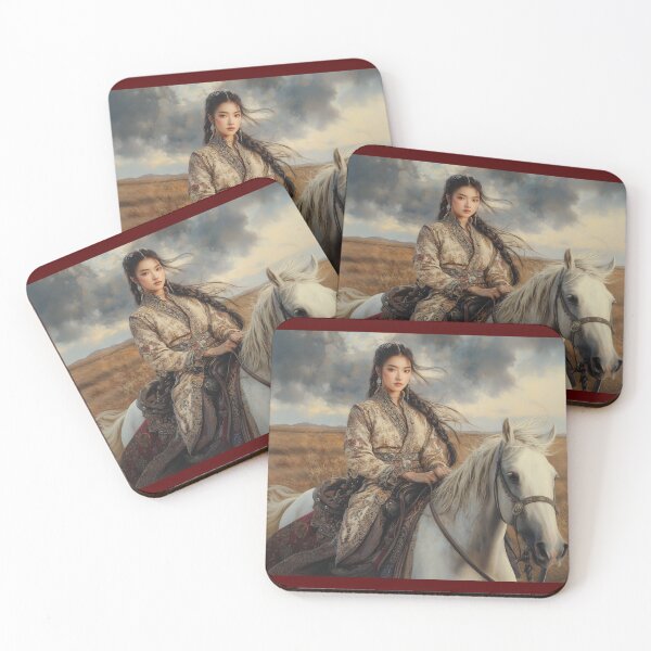 Item preview, Mongolian Warrior Princess on Horseback designed and sold by ArtVibeCo.