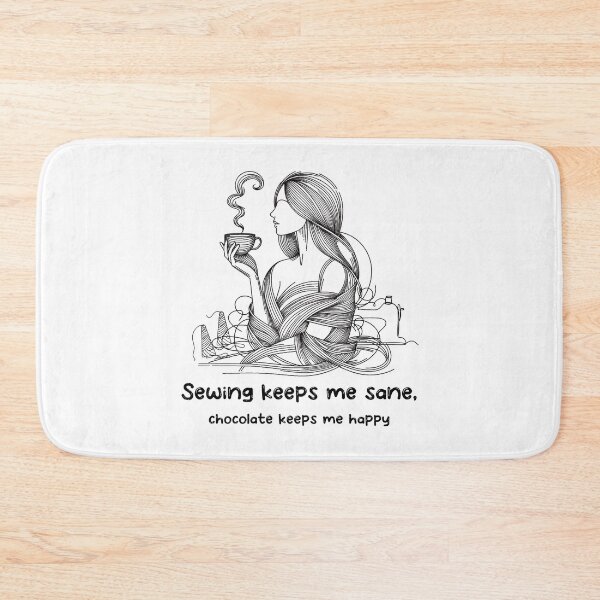 Item preview, Sewing Keeps Me Sane, Chocolate Happy designed and sold by EwaVerse.