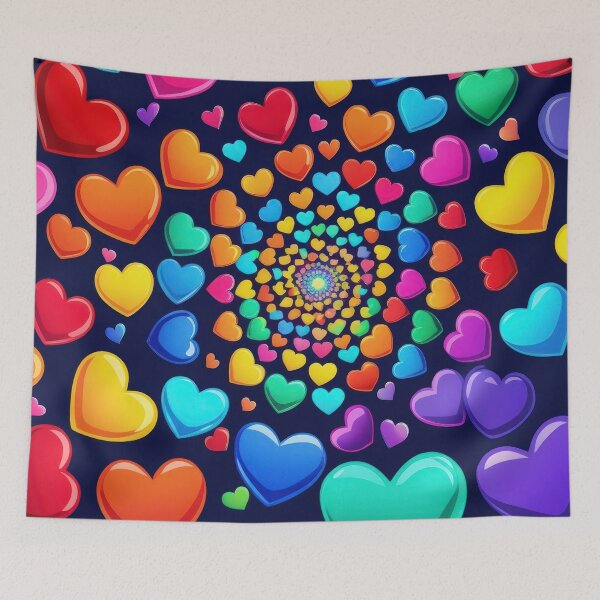 Item preview, valentines art pattern Colorful Hearts Spiral Design ,valentine Hearts,Hearts pattern,Valentines Day Pattern,valentines wallpaper designed and sold by Expressions-Sel.