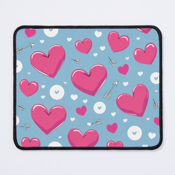Item preview, valentines art pattern Pink hearts on a light blue Design ,valentine Hearts,Hearts pattern,Valentines Day Pattern,valentines wallpaper designed and sold by Expressions-Sel.