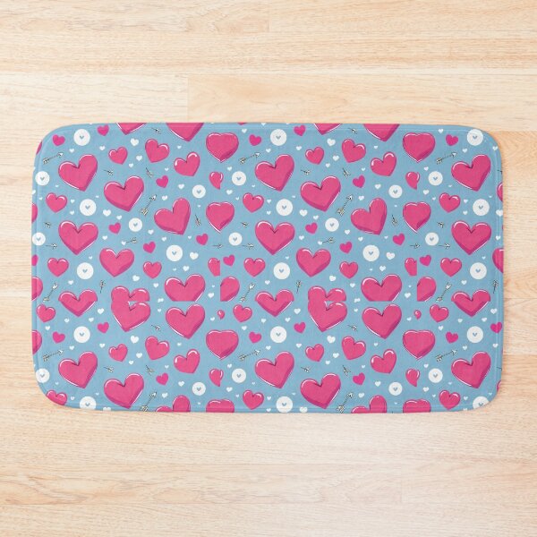 Item preview, valentines art pattern Pink hearts on a light blue Design ,valentine Hearts,Hearts pattern,Valentines Day Pattern,valentines wallpaper designed and sold by Expressions-Sel.