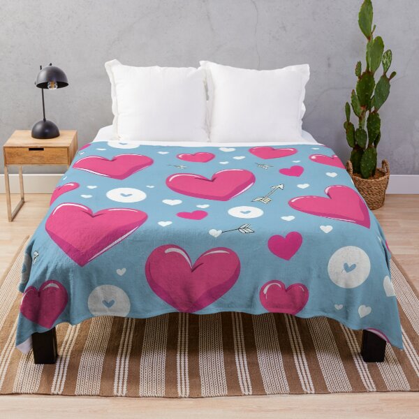 Item preview, valentines art pattern Pink hearts on a light blue Design ,valentine Hearts,Hearts pattern,Valentines Day Pattern,valentines wallpaper designed and sold by Expressions-Sel.