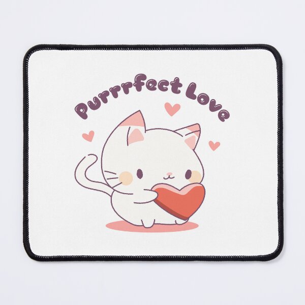 Item preview, Purrfect Love – Cute Cat Holding a Heart designed and sold by MandarinaStudio.