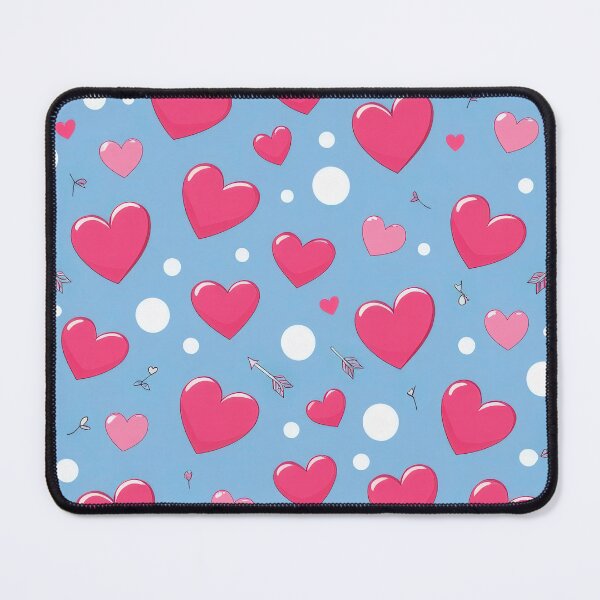 Item preview, valentines art pattern Pink hearts on a light blue Design ,valentine Hearts,Hearts pattern,Valentines Day Pattern,valentines wallpaper designed and sold by Expressions-Sel.