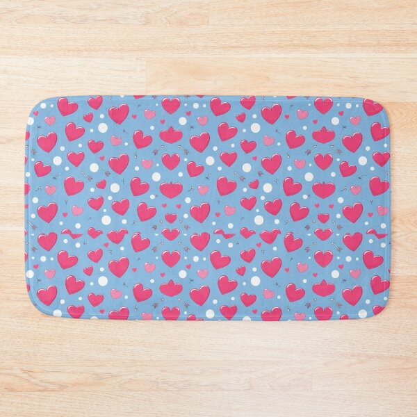 Item preview, valentines art pattern Pink hearts on a light blue Design ,valentine Hearts,Hearts pattern,Valentines Day Pattern,valentines wallpaper designed and sold by Expressions-Sel.