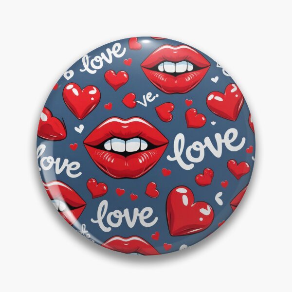 Item preview, valentines art pattern red lips love dark blue Design ,valentine lips,lips pattern,Valentines Day Pattern,valentines wallpaper designed and sold by Expressions-Sel.