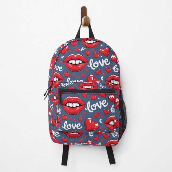 Item preview, valentines art pattern red lips love dark blue Design ,valentine lips,lips pattern,Valentines Day Pattern,valentines wallpaper designed and sold by Expressions-Sel.