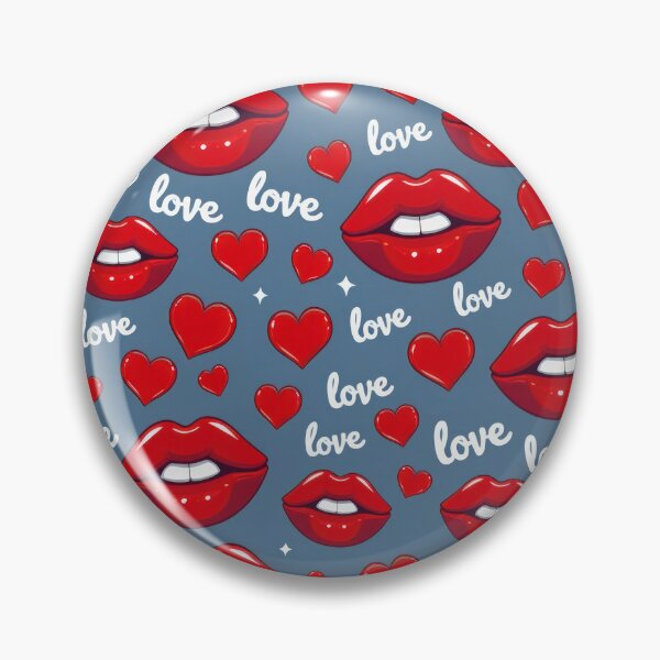 Item preview, valentines art pattern red lips love dark blue Design ,valentine lips,lips pattern,Valentines Day Pattern,valentines wallpaper designed and sold by Expressions-Sel.