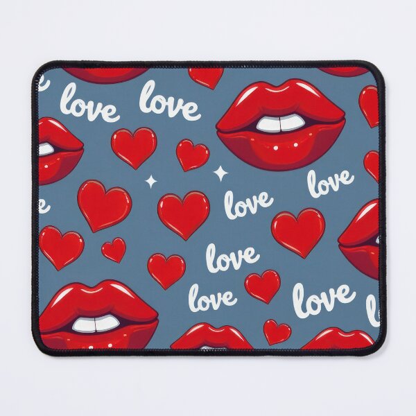 Item preview, valentines art pattern red lips love dark blue Design ,valentine lips,lips pattern,Valentines Day Pattern,valentines wallpaper designed and sold by Expressions-Sel.