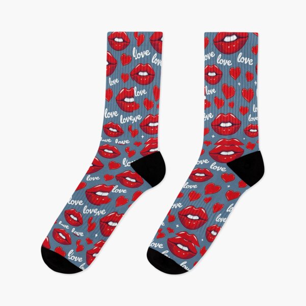 Item preview, valentines art pattern red lips love dark blue Design ,valentine lips,lips pattern,Valentines Day Pattern,valentines wallpaper designed and sold by Expressions-Sel.