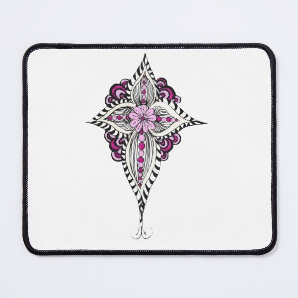 Item preview, Fancy Pink Flower Cross Zentangle designed and sold by Stacey Smile Creations.