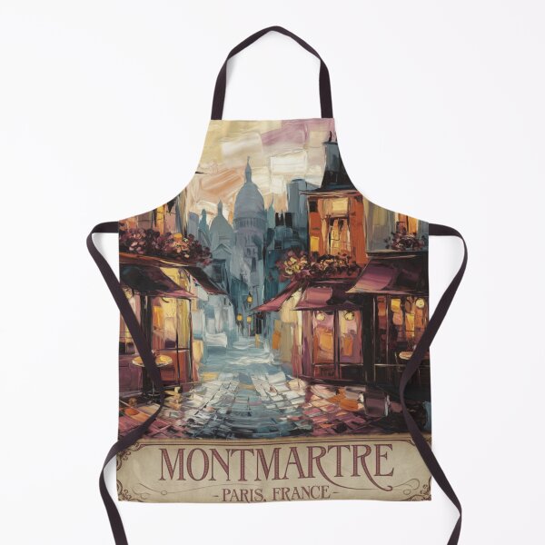 Aperçu de l'œuvre Art de voyage à Montmartre – Café parisien et Sacré-Cœur. Peinture impressionniste. créée et vendue par CARRAANN.