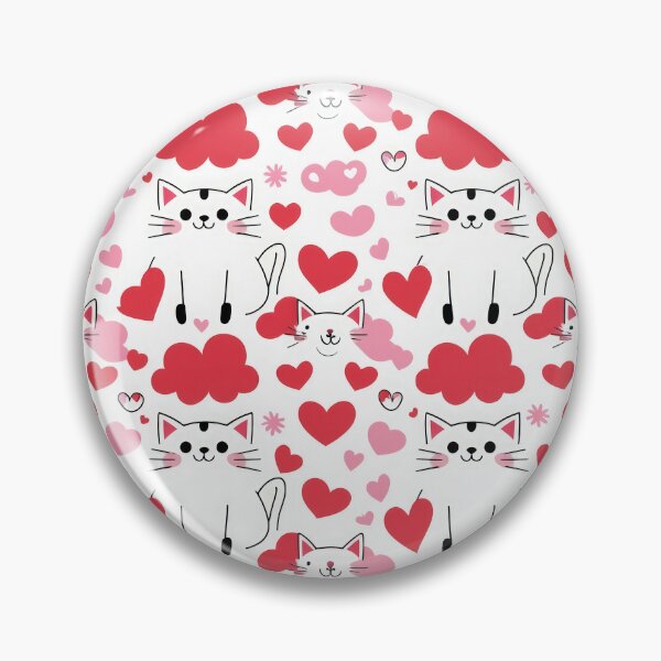 Item preview, valentines art pattern pink Cats with hearts Design ,valentine Cats,Cats pattern,Valentines Day Pattern,valentines wallpaper designed and sold by Expressions-Sel.