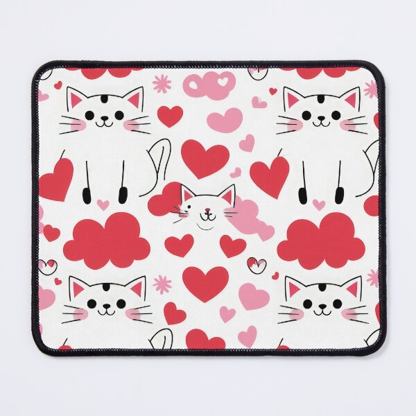 Item preview, valentines art pattern pink Cats with hearts Design ,valentine Cats,Cats pattern,Valentines Day Pattern,valentines wallpaper designed and sold by Expressions-Sel.