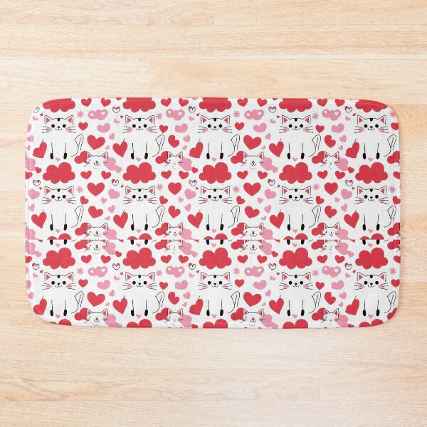 Item preview, valentines art pattern pink Cats with hearts Design ,valentine Cats,Cats pattern,Valentines Day Pattern,valentines wallpaper designed and sold by Expressions-Sel.