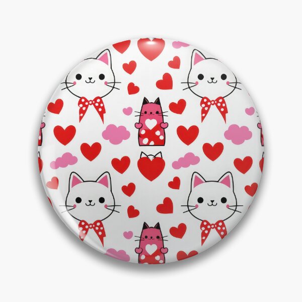 Item preview, valentines art pattern pink Cats with hearts Design ,valentine Cats,Cats pattern,Valentines Day Pattern,valentines wallpaper designed and sold by Expressions-Sel.