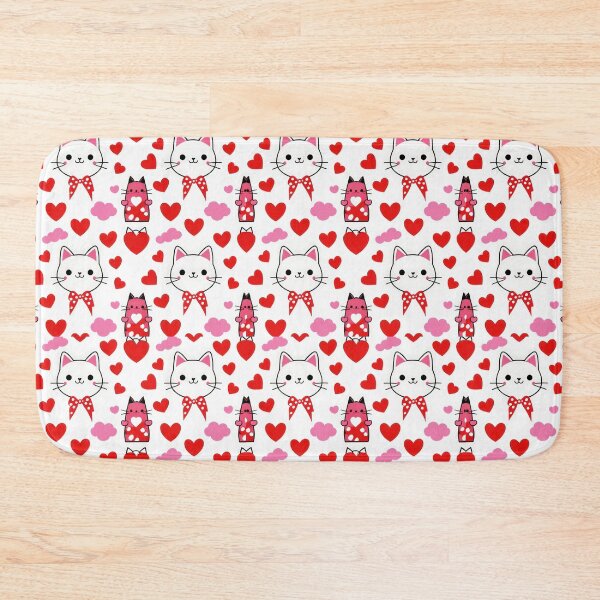 Item preview, valentines art pattern pink Cats with hearts Design ,valentine Cats,Cats pattern,Valentines Day Pattern,valentines wallpaper designed and sold by Expressions-Sel.