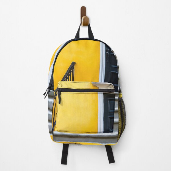 Item preview, Black door on yellow wall with steps designed and sold by anytka.