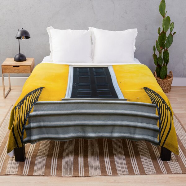 Item preview, Black door on yellow wall with steps designed and sold by anytka.