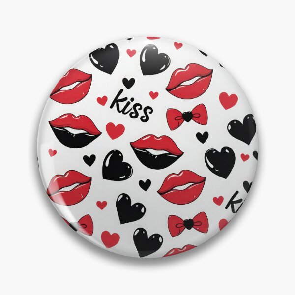 Item preview, valentines art pattern red and black kisses Design ,valentine kisses,kisses pattern,Valentines Day Pattern,valentines wallpaper designed and sold by Expressions-Sel.