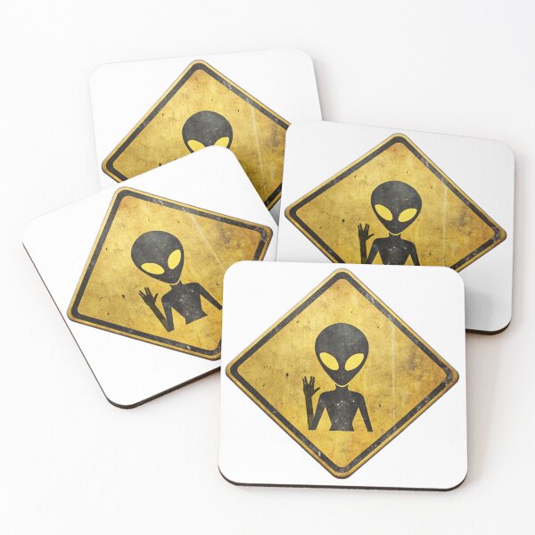 Item preview, Alien Crossing – Vintage Sci-Fi Road Sign designed and sold by MandarinaStudio.