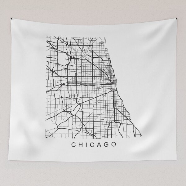 Item preview, Chicago IL Minimalist City Street Map Dark Design designed and sold by Andrewkgolf.