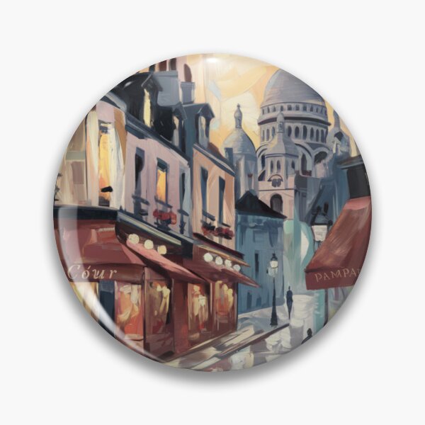 Item preview, “Montmartre Paris”  Streetview- Impressionist Travel Art Poster. Sacre Coeur.  designed and sold by CARRAANN.