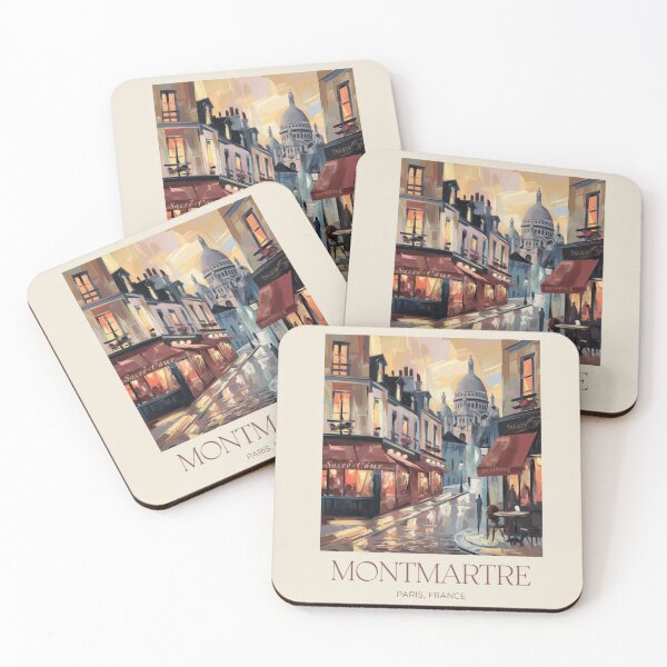 Item preview, “Montmartre Paris”  Streetview- Impressionist Travel Art Poster. Sacre Coeur.  designed and sold by CARRAANN.
