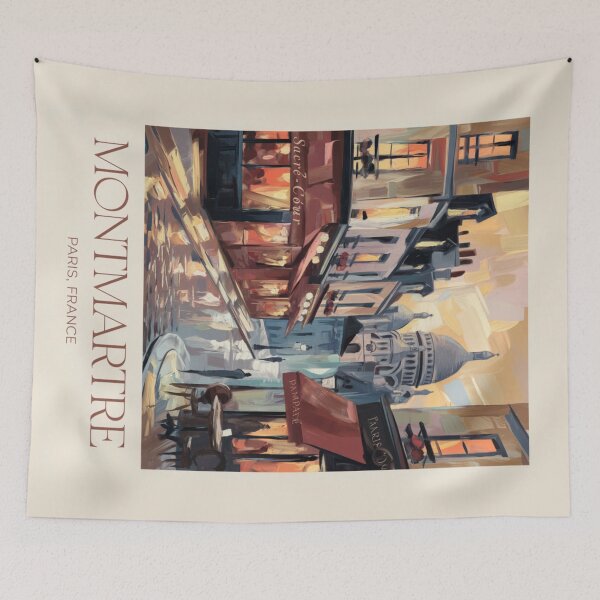 Item preview, “Montmartre Paris”  Streetview- Impressionist Travel Art Poster. Sacre Coeur.  designed and sold by CARRAANN.