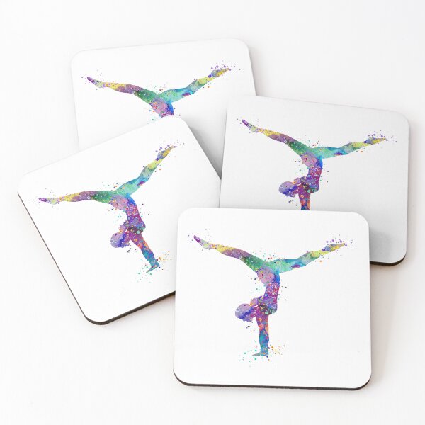 Item preview, Girl Gymnastics Handstand Watercolor Silhouette designed and sold by LotusGifts.