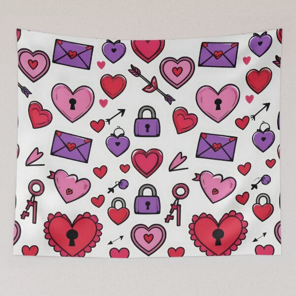 Item preview, valentines art pattern hearts with arrows and locks Design ,valentine hearts ,hearts pattern,Valentines Day Pattern,valentines wallpaper designed and sold by Expressions-Sel.