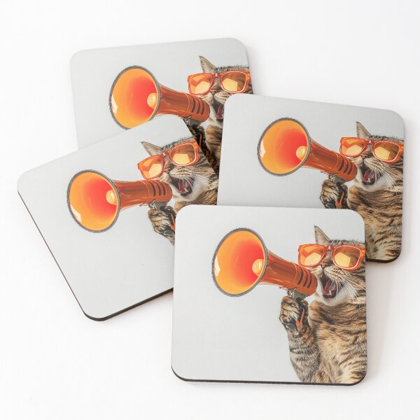Item preview, Cat in sunglasses using a megaphone designed and sold by anytka.