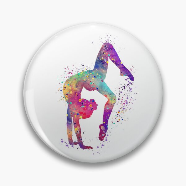 Item preview, Gymnastics Girl Tumbling Colorful Watercolor Art Gift designed and sold by LotusGifts.