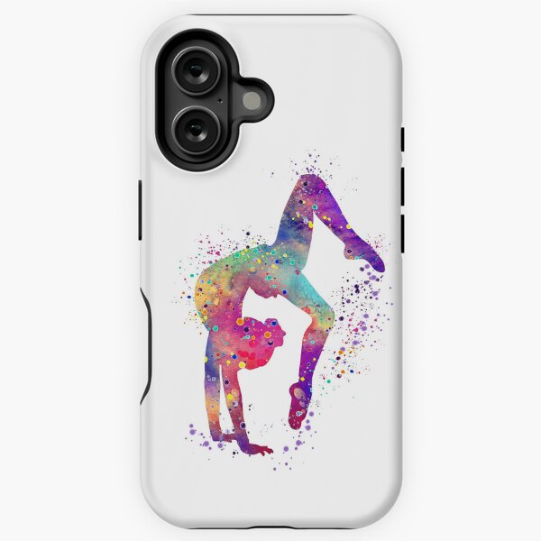 Item preview, Fille de gymnastique faisant des acrobaties, aquarelle colorée, cadeau artistique designed and sold by LotusGifts.