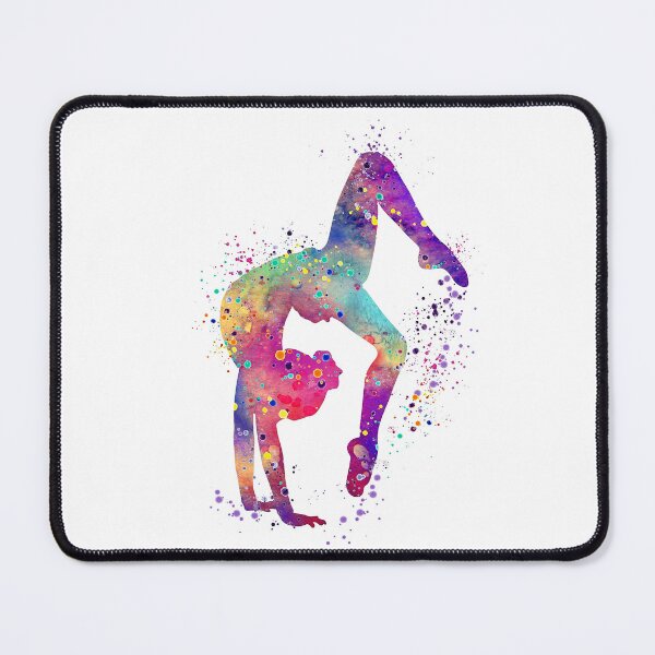 Item preview, Gymnastics Girl Tumbling Colorful Watercolor Art Gift designed and sold by LotusGifts.