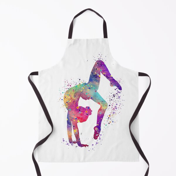 Item preview, Gymnastics Girl Tumbling Colorful Watercolor Art Gift designed and sold by LotusGifts.