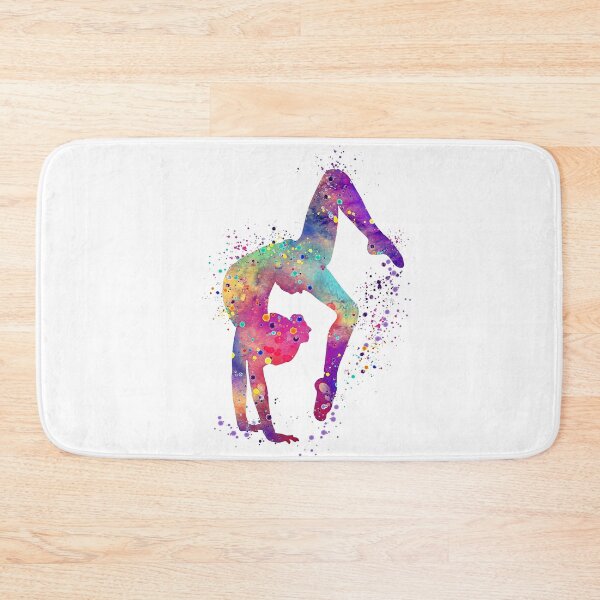 Item preview, Gymnastics Girl Tumbling Colorful Watercolor Art Gift designed and sold by LotusGifts.